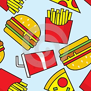 Fast food seamless Ã¢â¬â stock illustration photo